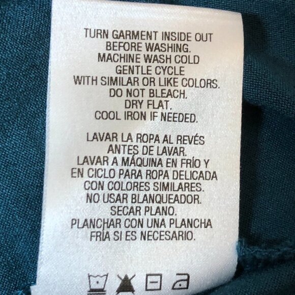 METAPHOR Deep Teal “Seas” Green Flowy Layered V-Neck Sleeveless Top Size Medium - Picture 5 of 5